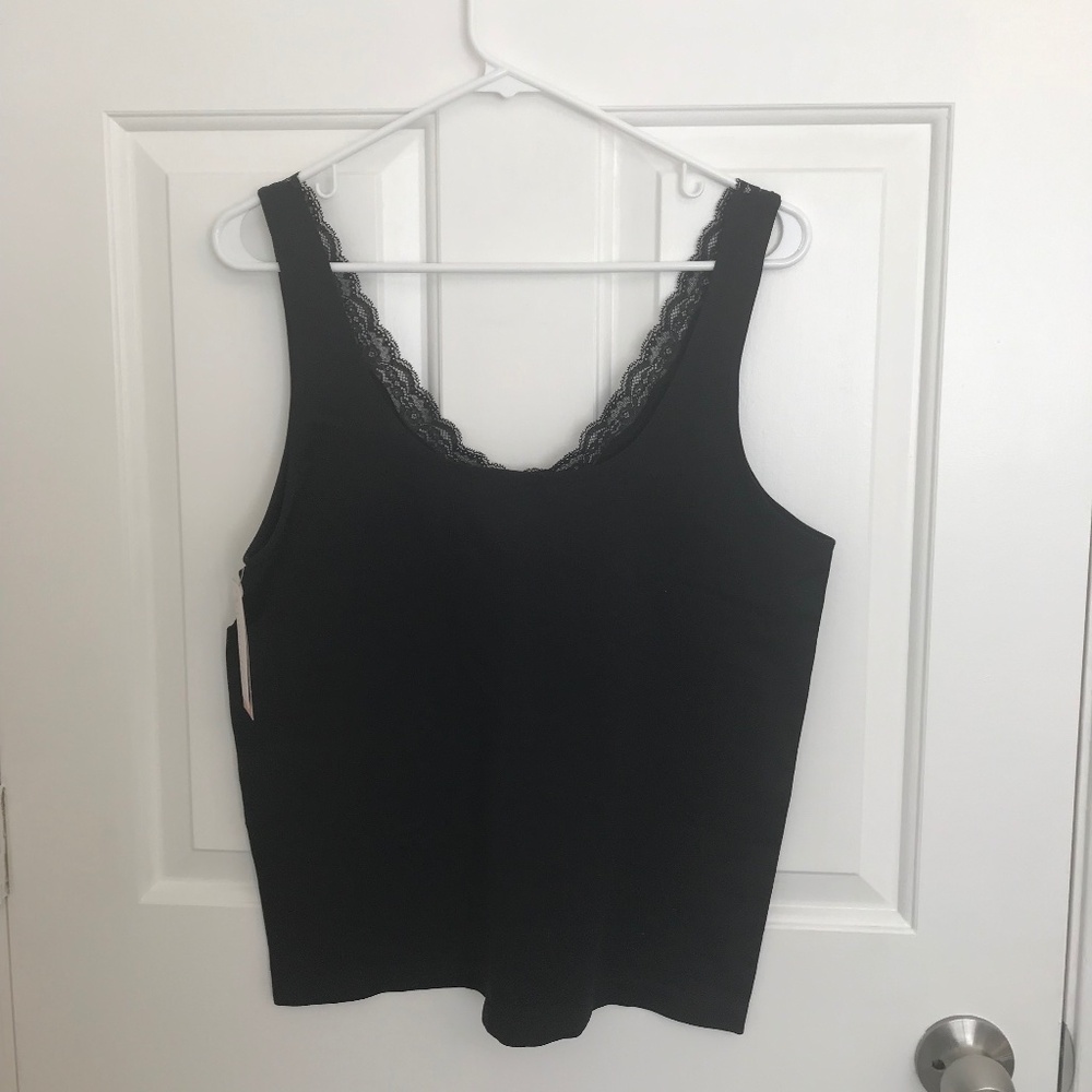 Ambrielle Reversible Seamless Lace V-Neck Shapewear Tank Size XXL Black - Picture 3 of 5